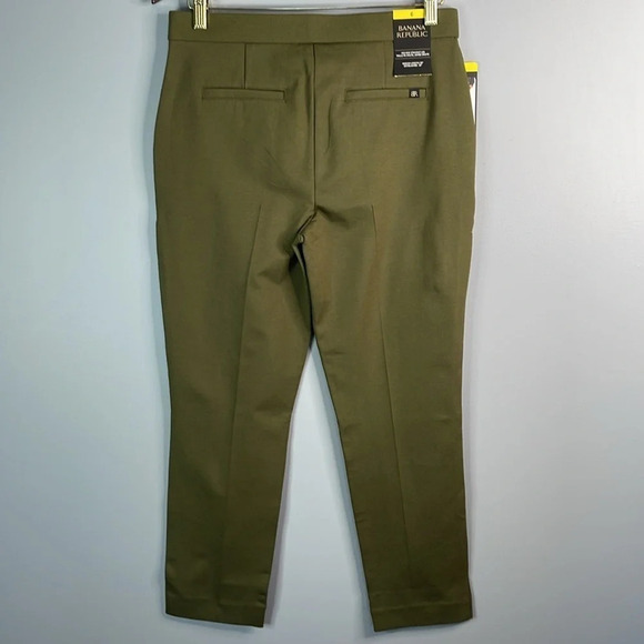 BANANA REPUBLIC NWT Dark Olive Green Mid Rise Straight Leg Pants Stretch Size 6 - Picture 6 of 12